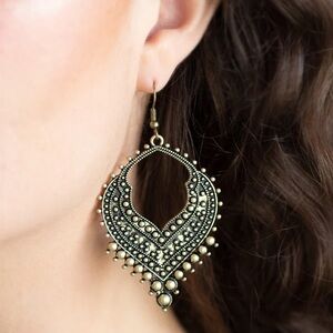Sweep it Under the Rugged brass earrings paparazzi